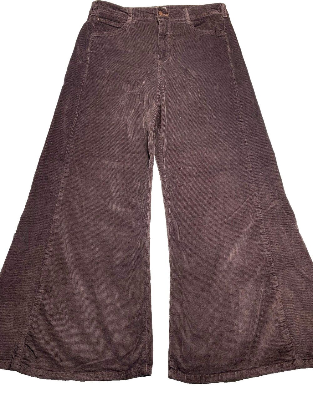 Pilcro Corduroy Pants Womens 31 Brown Wide Leg High Rise Anthropologie Flare